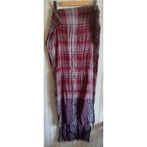 Plaid Tartan Scarf with Rope Fringe Ends Cozy Winter Blanket Wrap Unisex